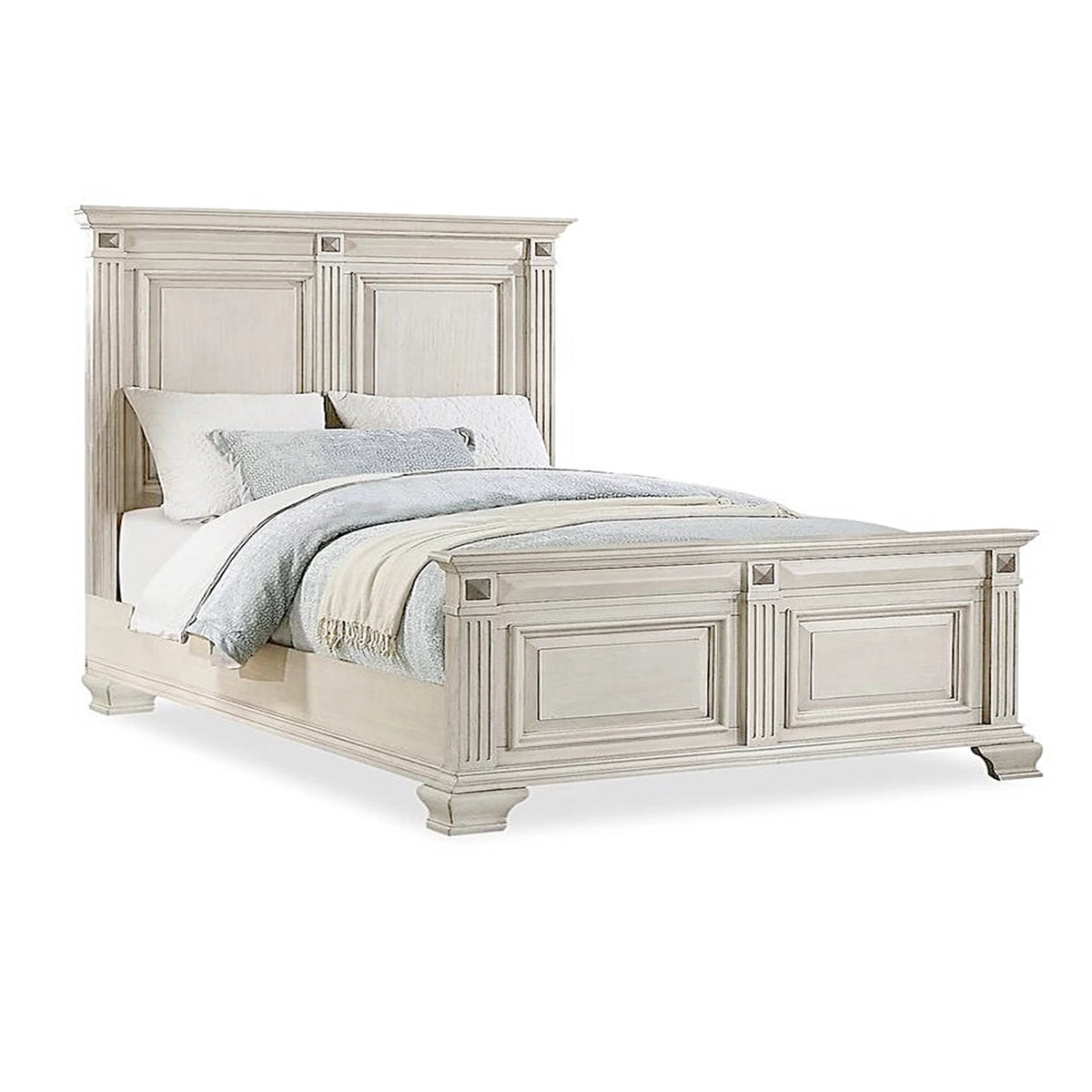 Queen Wood Bedroom Set with Dresser Mirror Nightstand Chest A6476