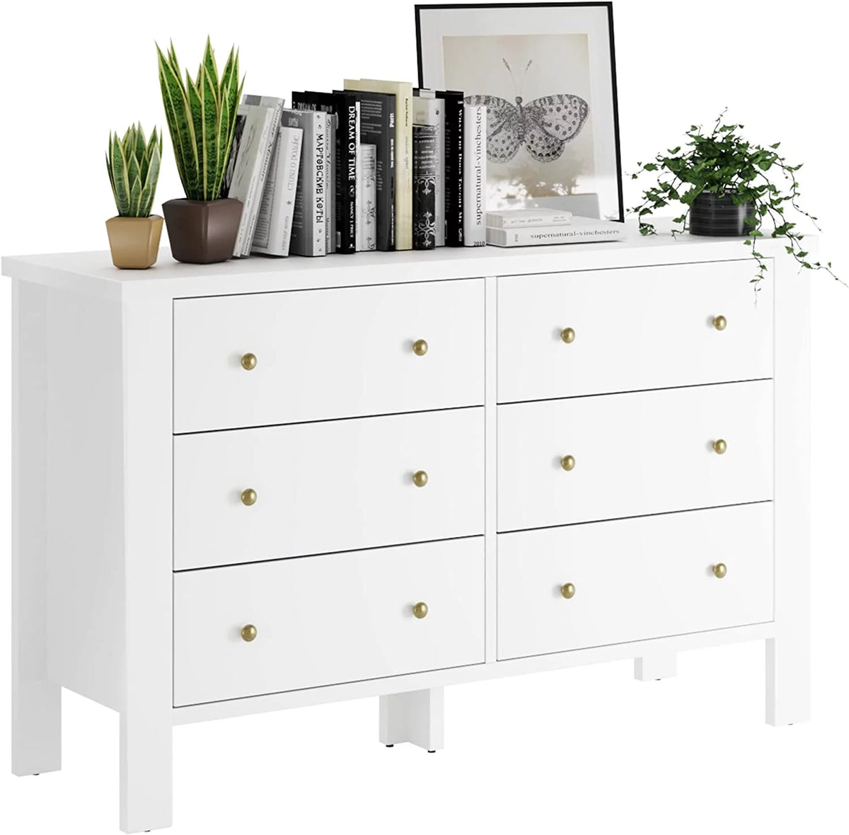 Dark Brown 6 Drawer Dresser J893