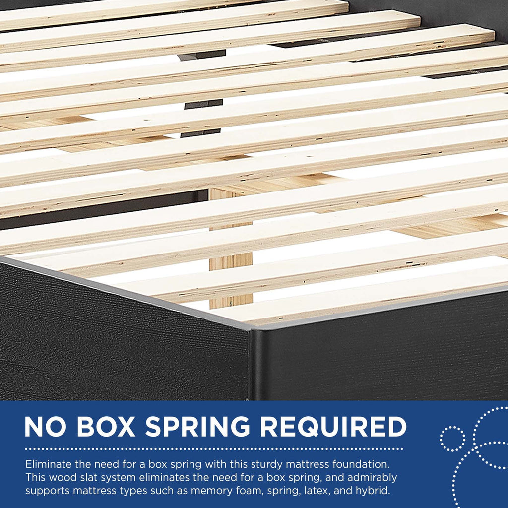 Black Wood Full Size Platform Bed Frame E881762