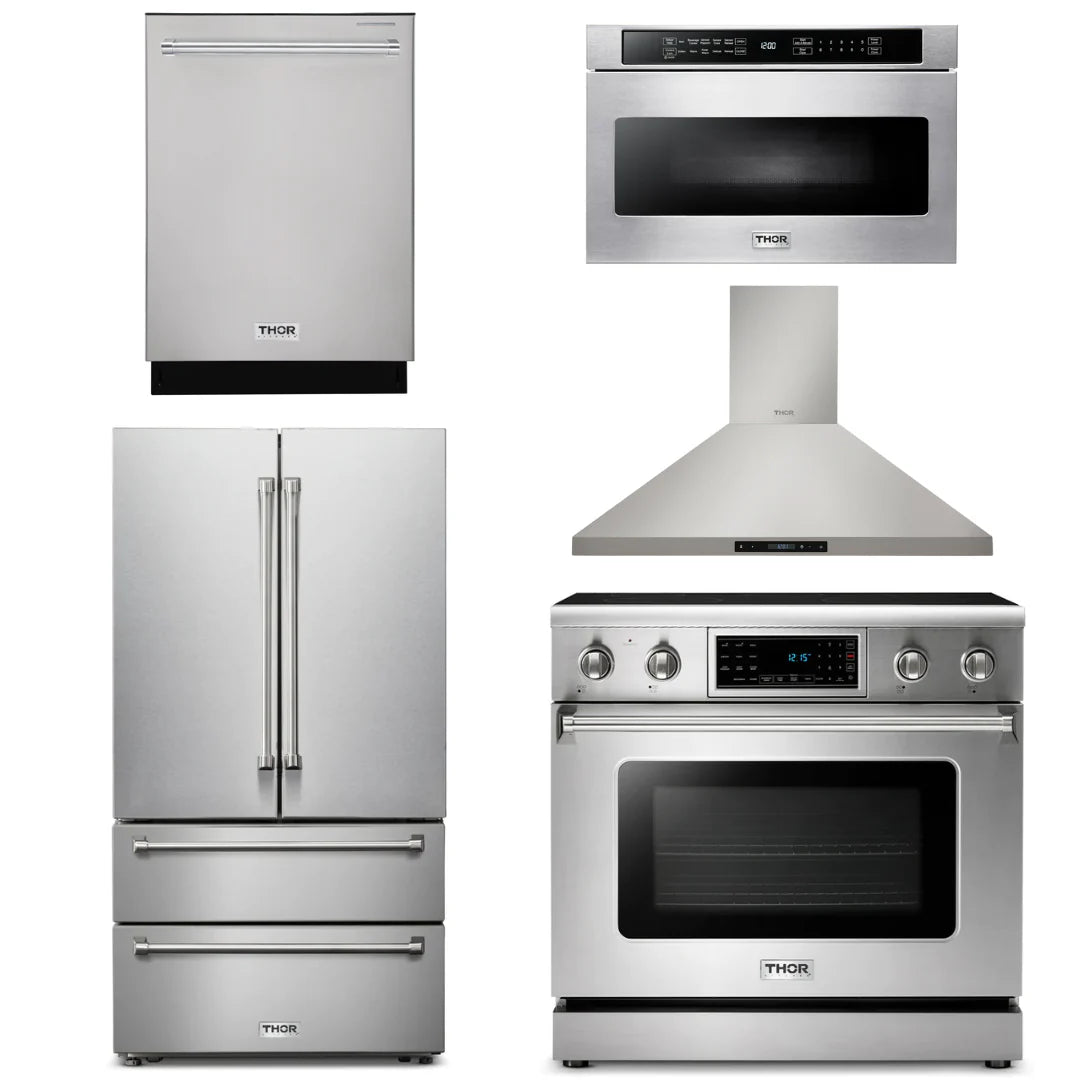 36 Electric Range, Range Hood, Microwave, Refrigerator, Dishwasher K967836