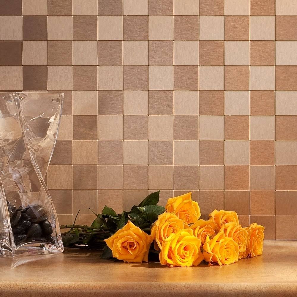 Champagne Metal Peel & Stick Mosaic Tile Kit L21206