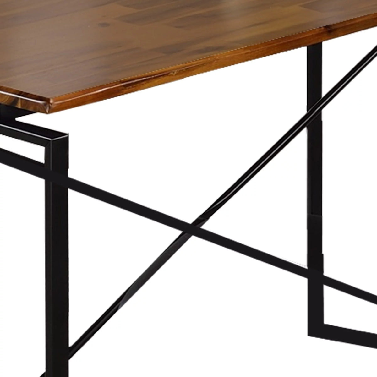 Rectangular Wooden Dining Table with Metal Base W8095