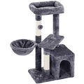 Dark Gray Cat Tree Condo Scratching Post Tower with Basket S402360