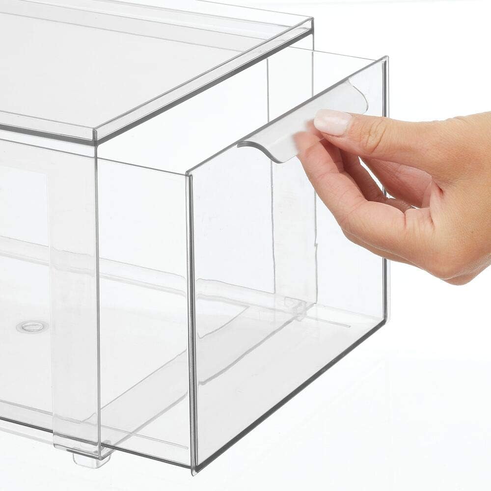 Clear 4 Pack Plastic Stackable Storage Drawer G175