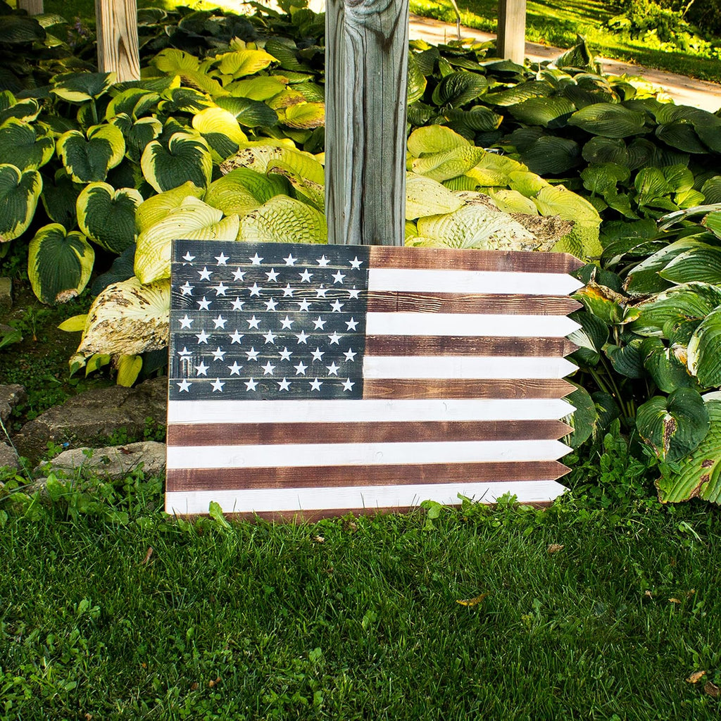 Rustic Farmhouse Wooden American Flag Sign Wall Décor T9016