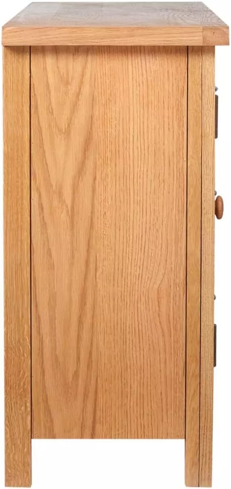 Oak Wooden Sideboard with 3 Drawers and 2 Cupboards Storage Cabinet Z893618