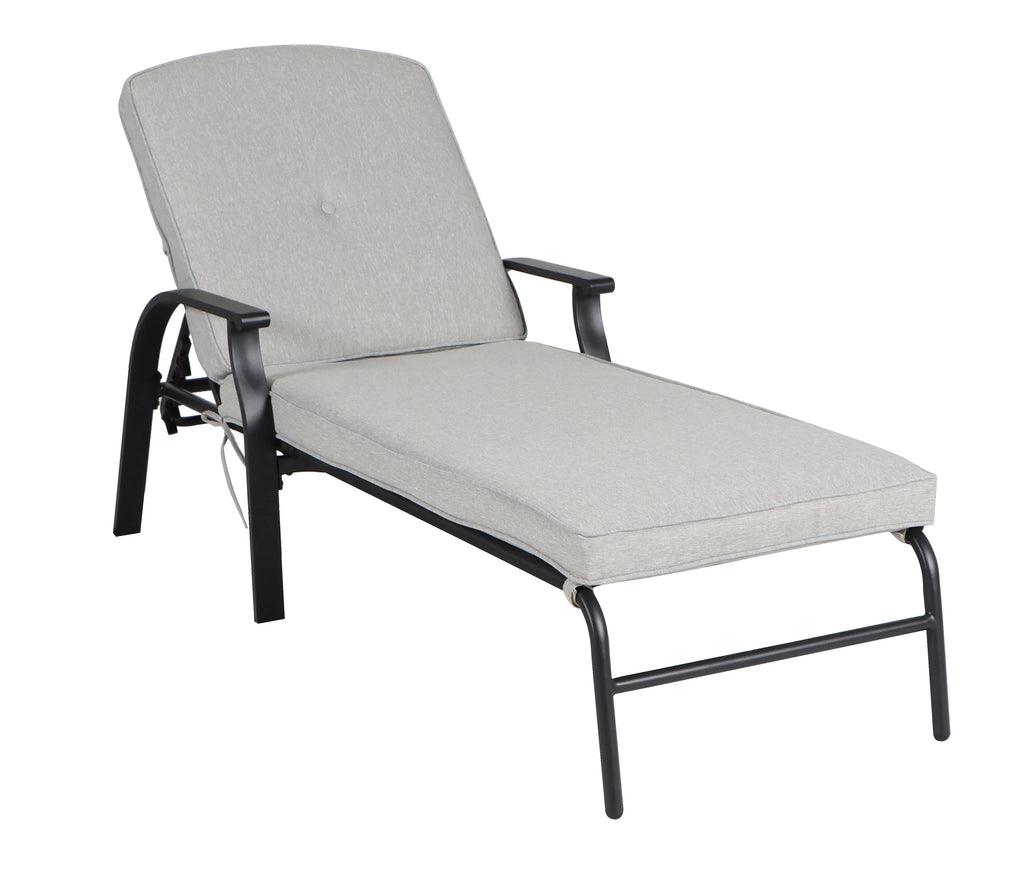 Red Cushion Steel Outdoor Chaise Lounge P584