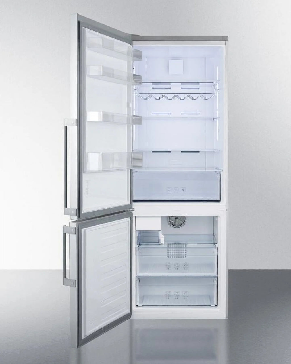 28 Energy Star Bottom Freezer Refrigerator with 16.4 cu. ft. Capacity in Stainless Steel H942