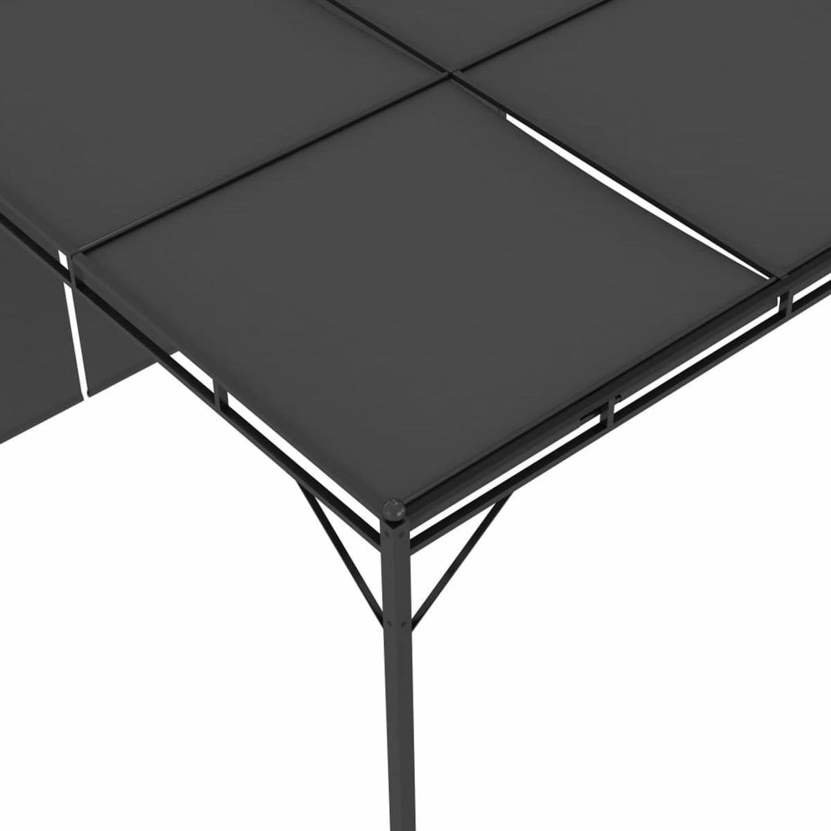 Garden Gazebo with Side Curtain Steel Frame Sun Shade Shelter 118.1 x 118.1 x 88.6 Inches W626