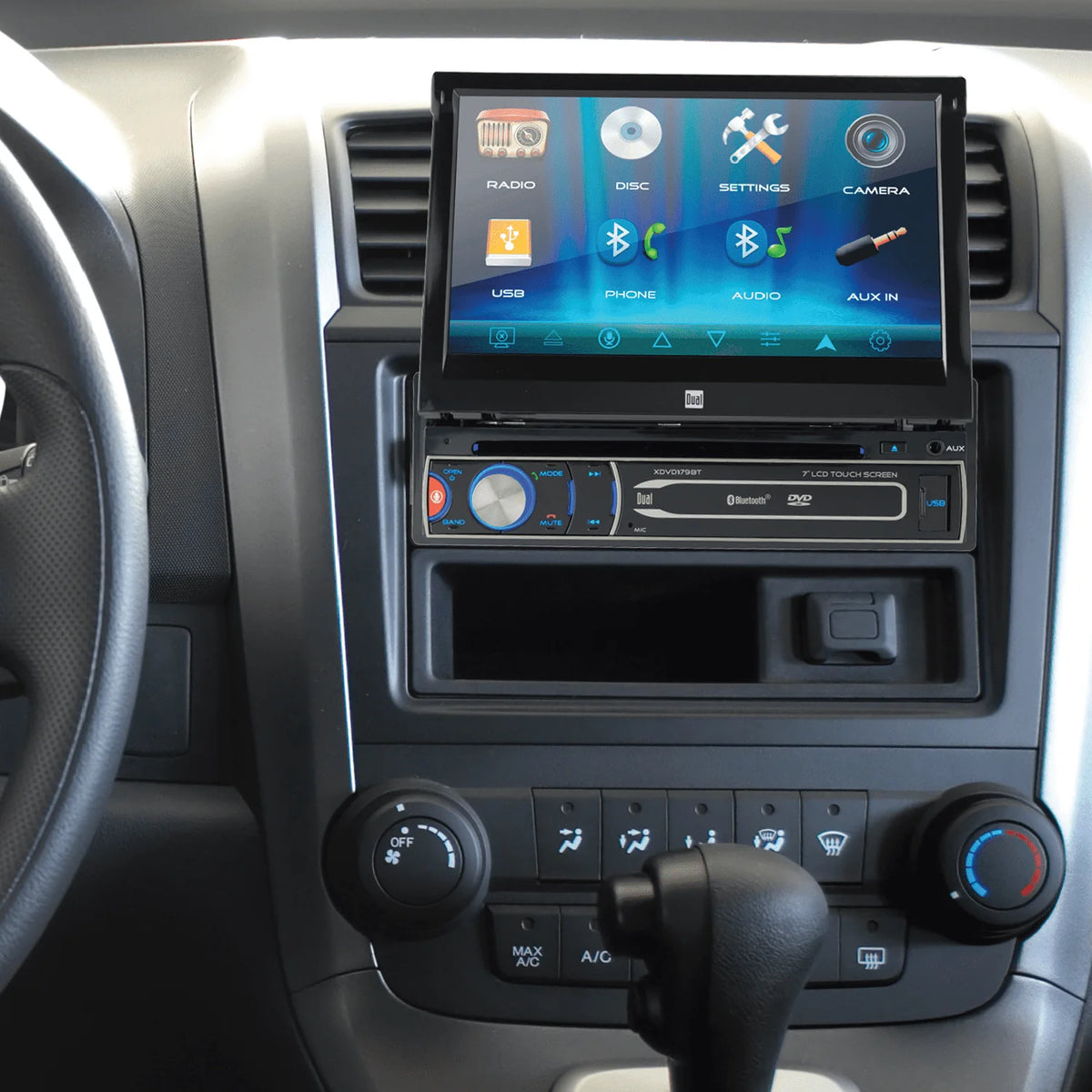 7 inch Single DIN Car Stereo with Motorized Touch Screen D632565