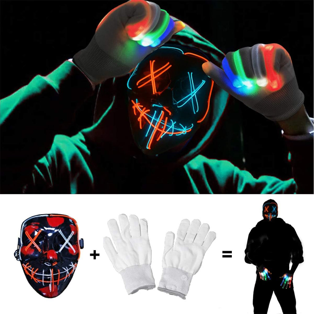 LED Light Up Mask with Gloves Kit P119277