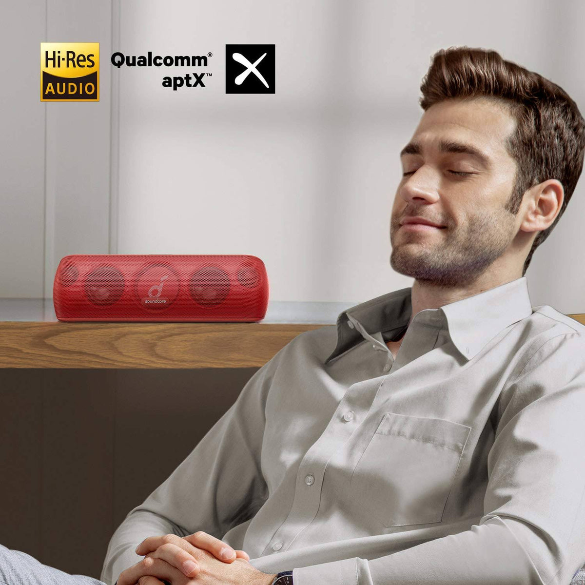 Red Bluetooth Speaker with Hi-Res 30W Audio W606