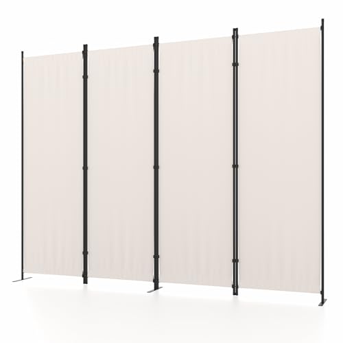 4 Panel Folding Privacy Screen Room Divider with 3 Metal Feet Y979876
