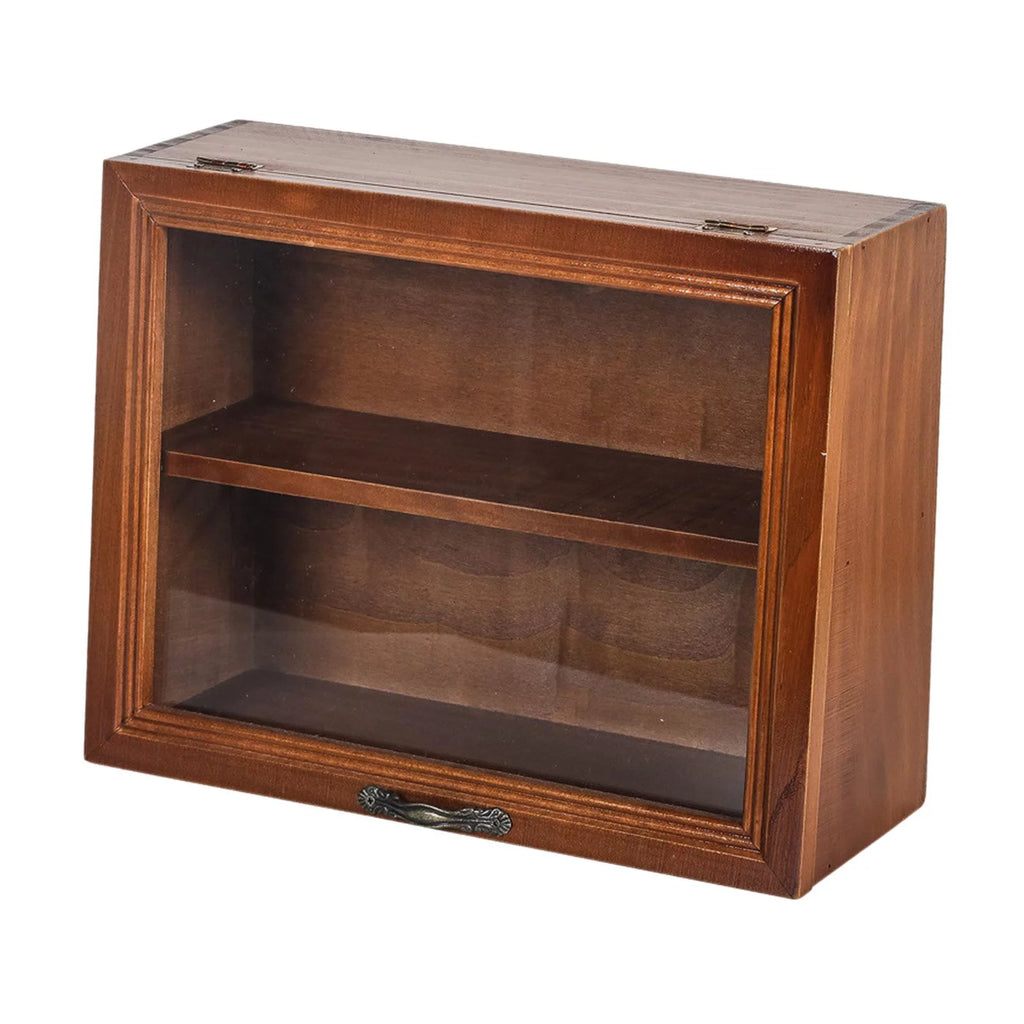 Wooden Desktop Storage Cabinet 2 Tiers with Door H21912