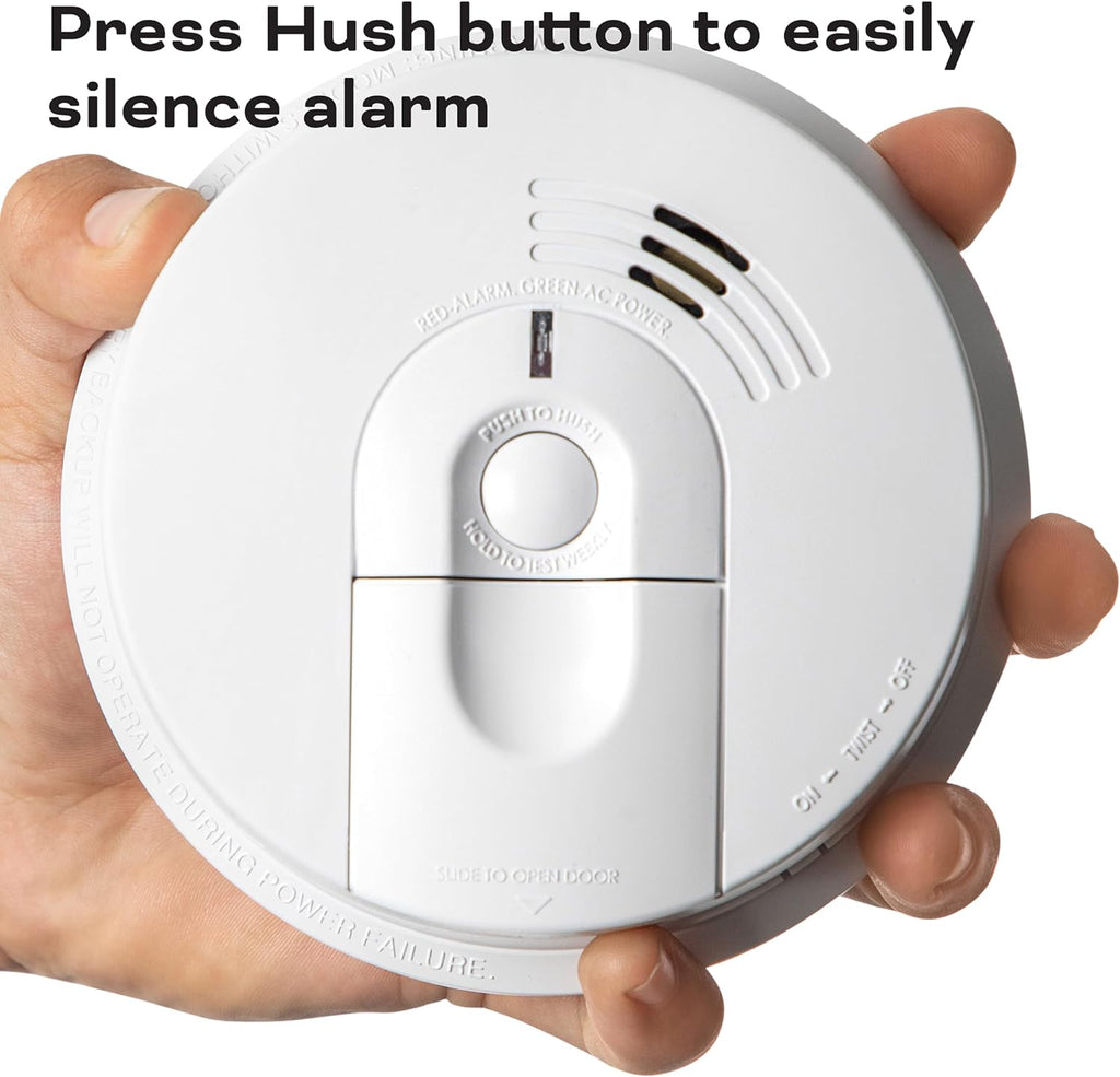 White AC Hardwired Smoke Detector Alarm with 9V Back up and Front Load Battery Door R615