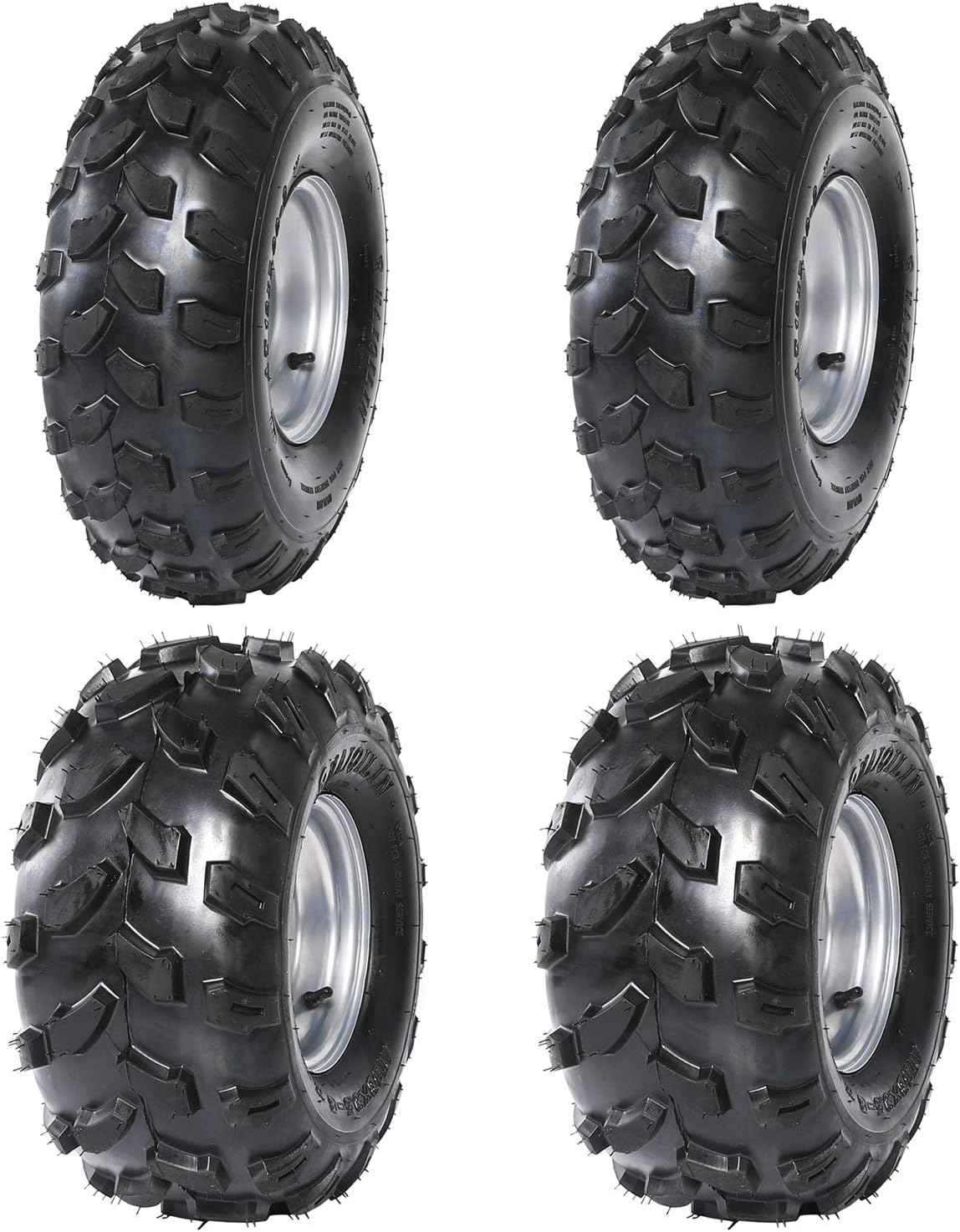2Pcs 19x7-8 Front and 2Pcs 18X9.5-8 Rear Tubeless Wheel Tire With Rim for ATV Z851105