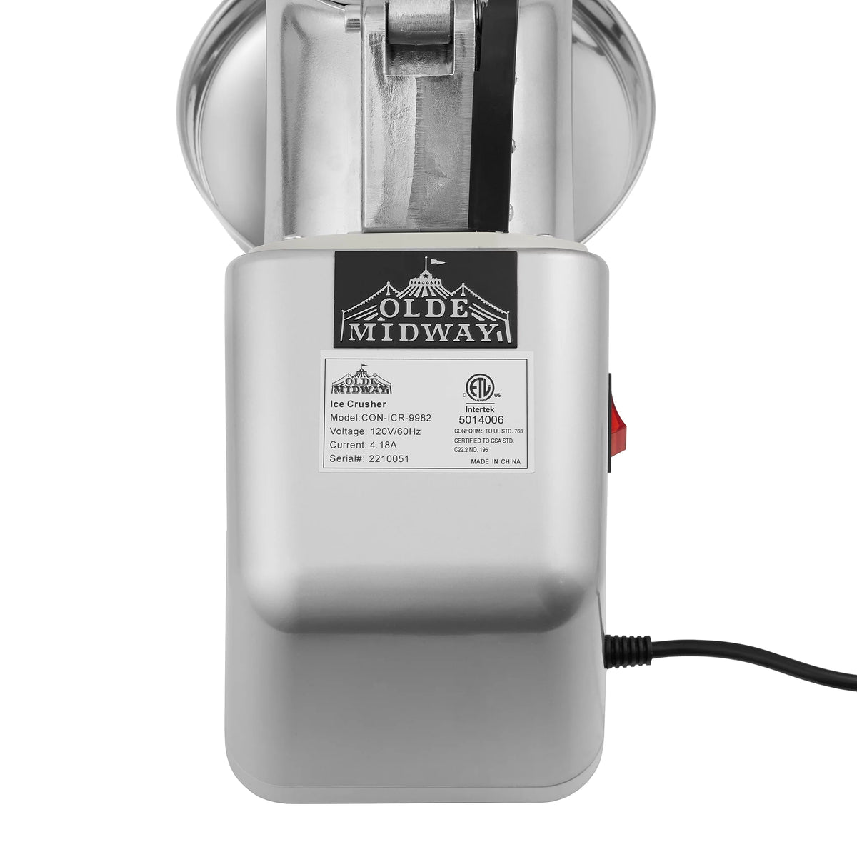 Ice Shaver Crusher with Stainless Steel Blades and Scoop V505