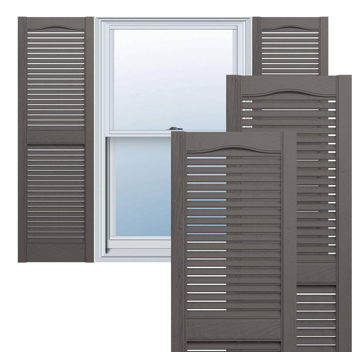 12x22W x 60x22H Vinyl Open Louver Shutters R9728