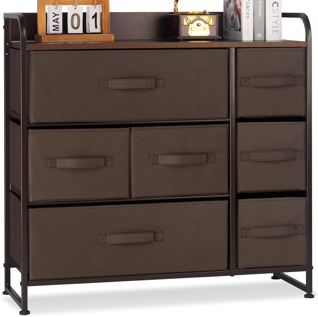 5 Drawer Fabric Dresser Storage Tower with Steel Frame E683