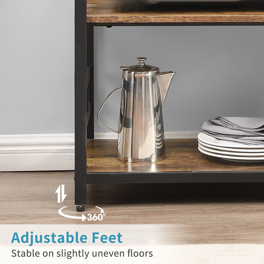 4-Tier Kitchen Bakers Rack with Storage Shelves D172