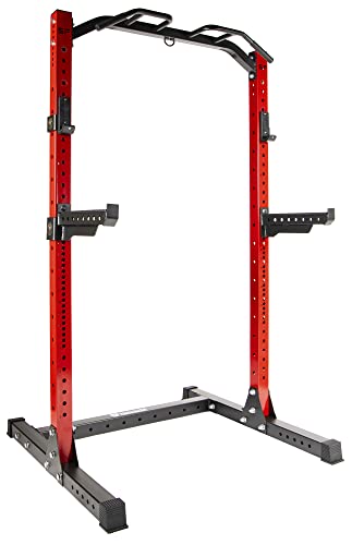 1,000 Pound Capacity Power Rack Squat Stand with J-Hooks and Safety Spotter Arms Q616966