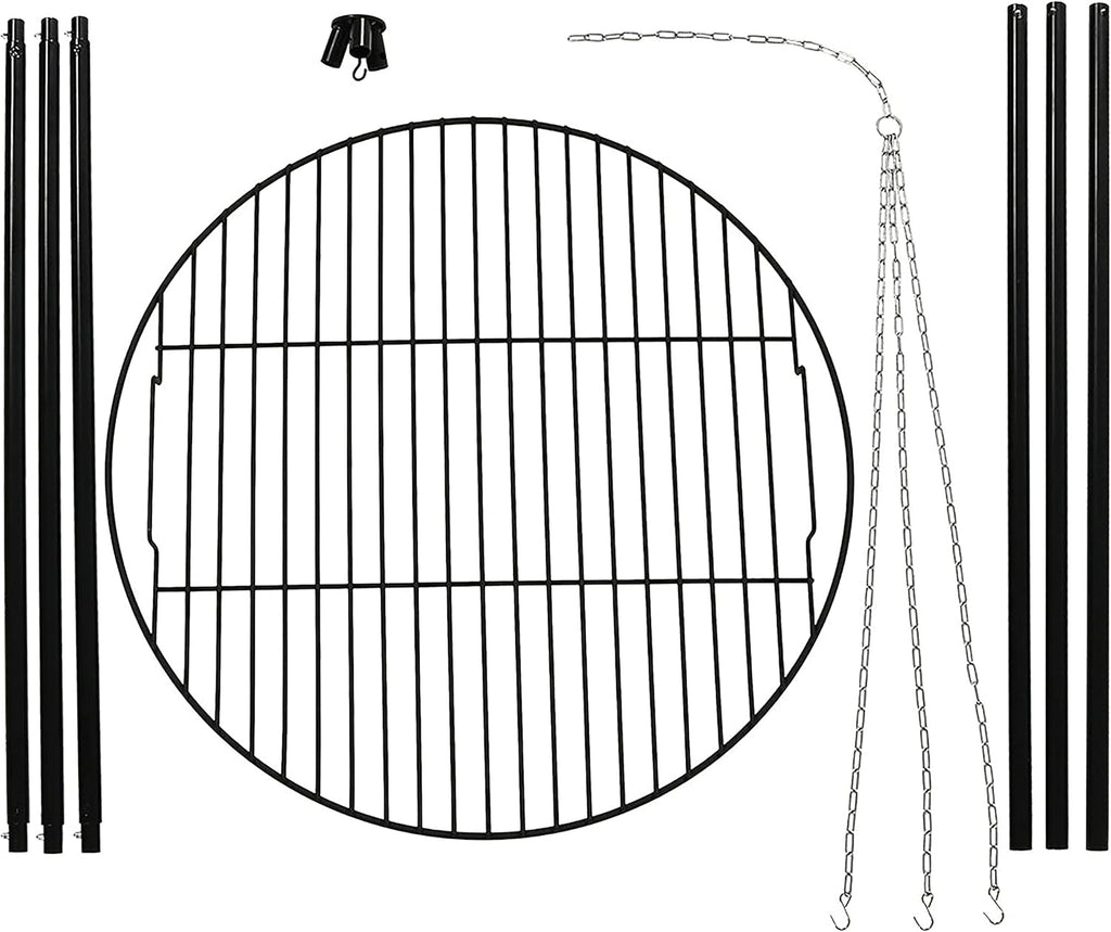 Black 22 Inch Steel Tripod Grilling Set Z4634