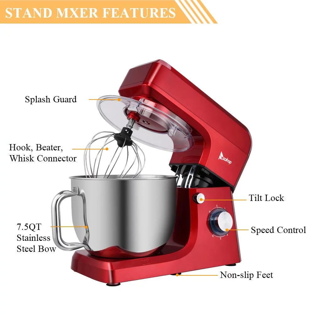 7L 660W Mixing Pot With Handle Red Q52794