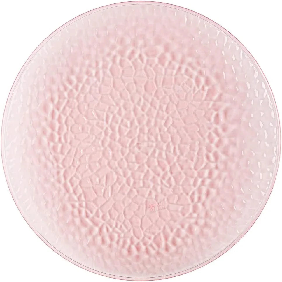 13" Round Translucent Pink Plastic Plates K406
