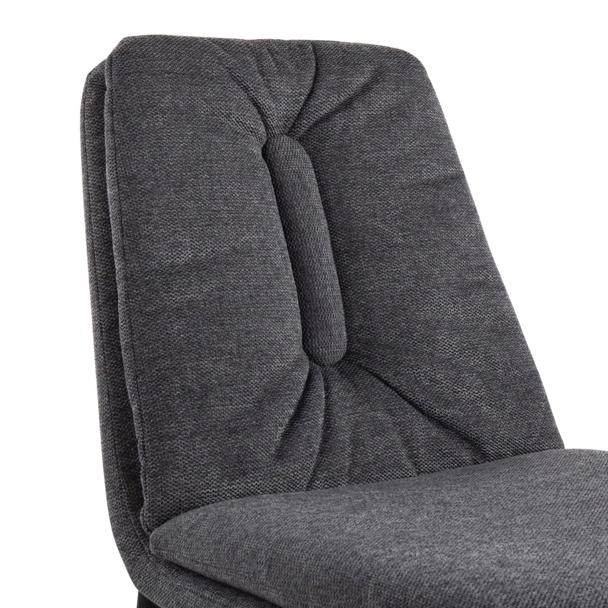 Cream Fabric and Black Steel Dining Chair Set of 2 Q45245