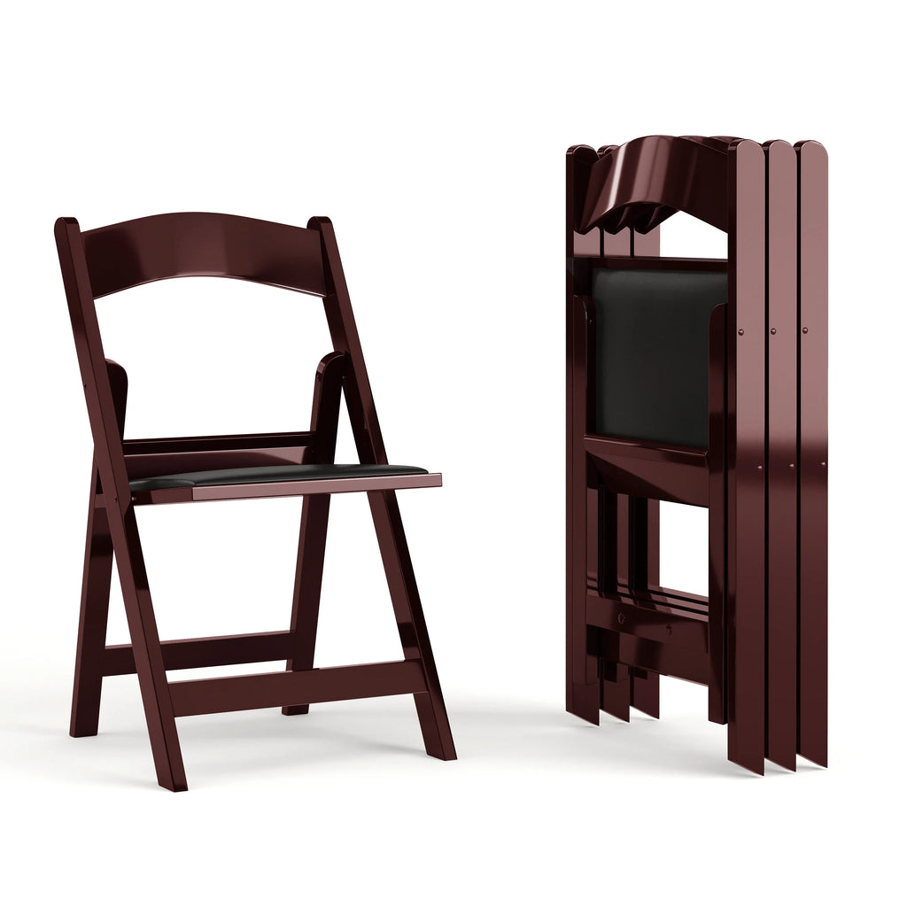 Red Mahogany Resin Folding Chair 4 Pack D84679