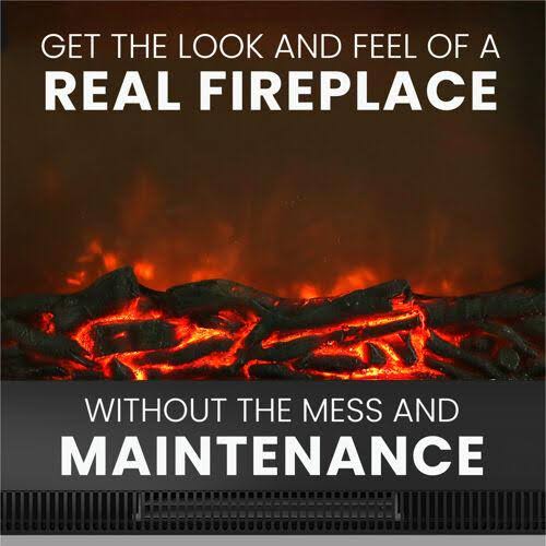 White Electric Fireplace with Entertainment Stand J7858