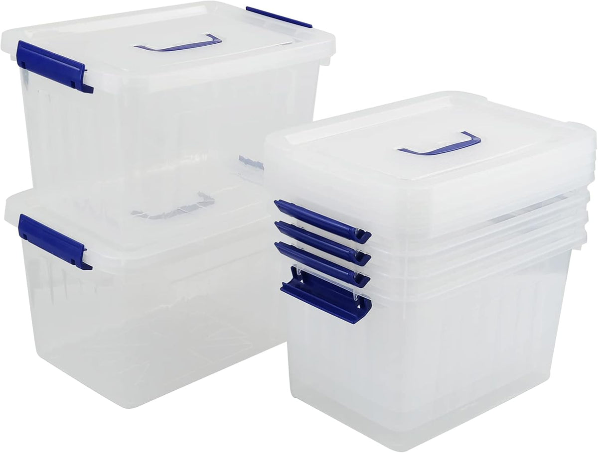 10 L Clear Plastic Storage Box with Handle, 6-Pack A917740