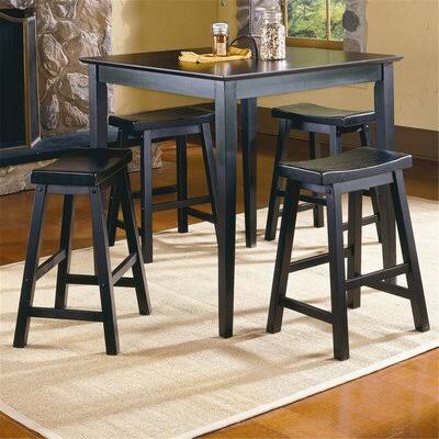 5 Piece Counter Height Solid Wood Dining Set W9559