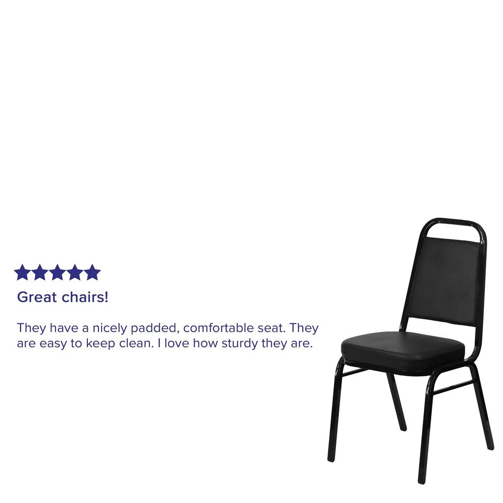 4 Pack Black Vinyl Stacking Banquet Chair Q4356