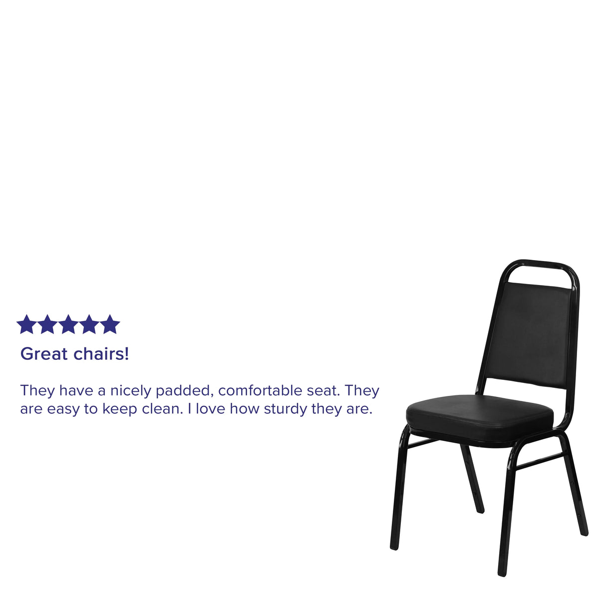 4 Pack Black Vinyl Stacking Banquet Chair Q4356