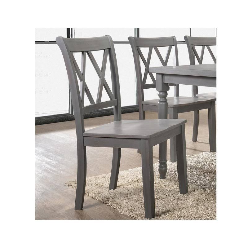 Grey Farmhouse Dining Side Chairs, Set of 2 V46407