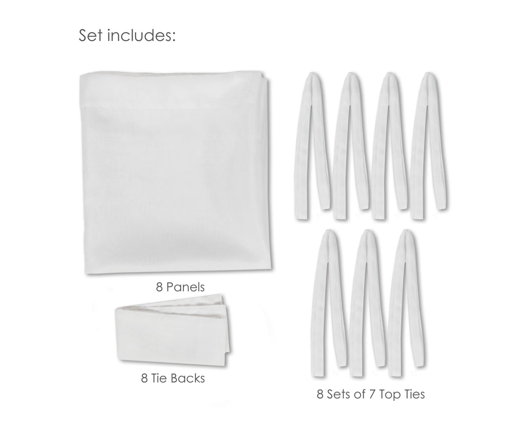 White Four-Poster Bed Canopy, 8 Count K847811