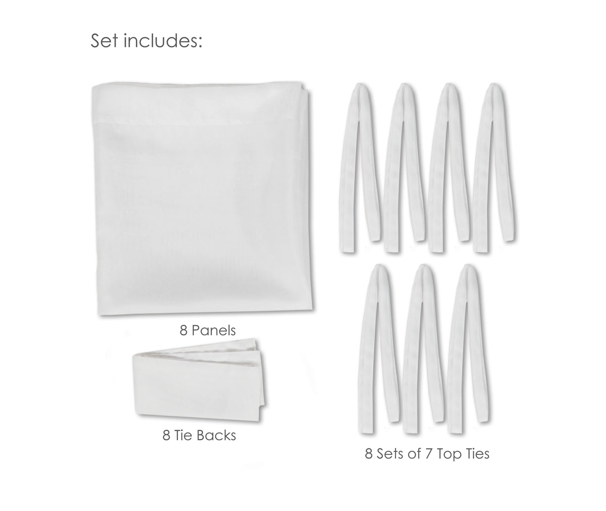 White Four-Poster Bed Canopy, 8 Count K847811