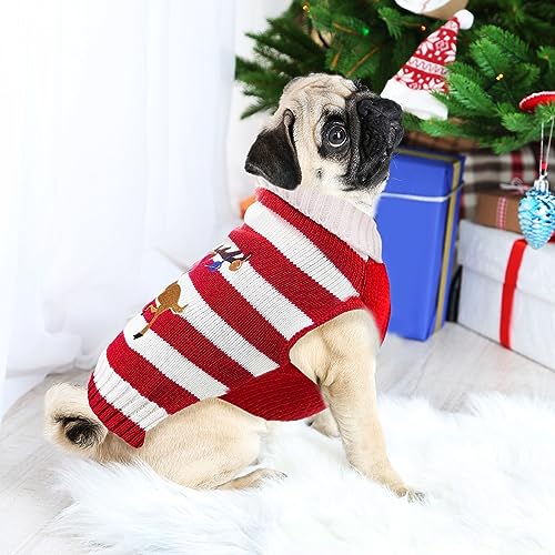 Striped Santa Claus Dog Christmas Sweater W40125