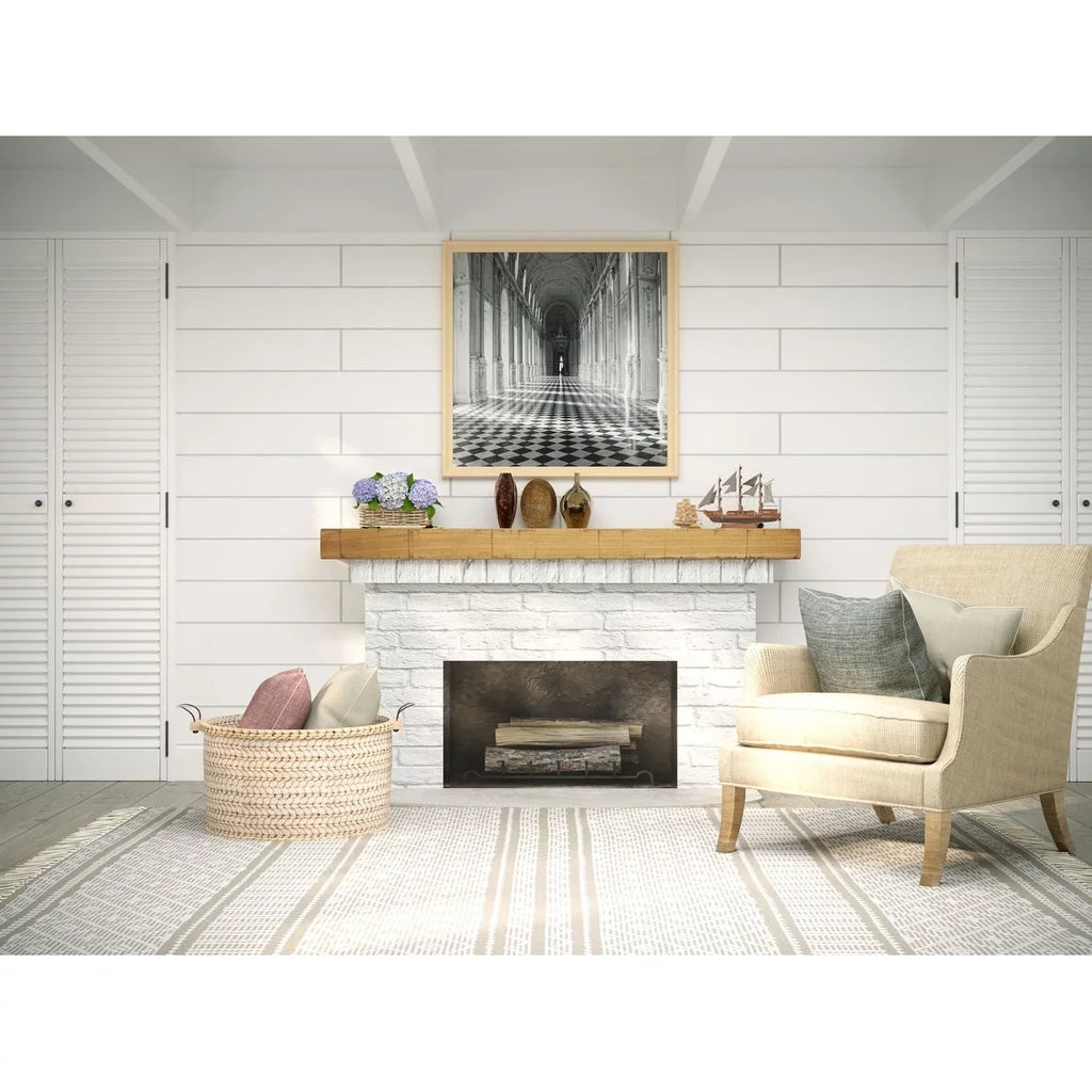 48" Rustic Solid Wood Wall Mounted Mantel Shelf I1211