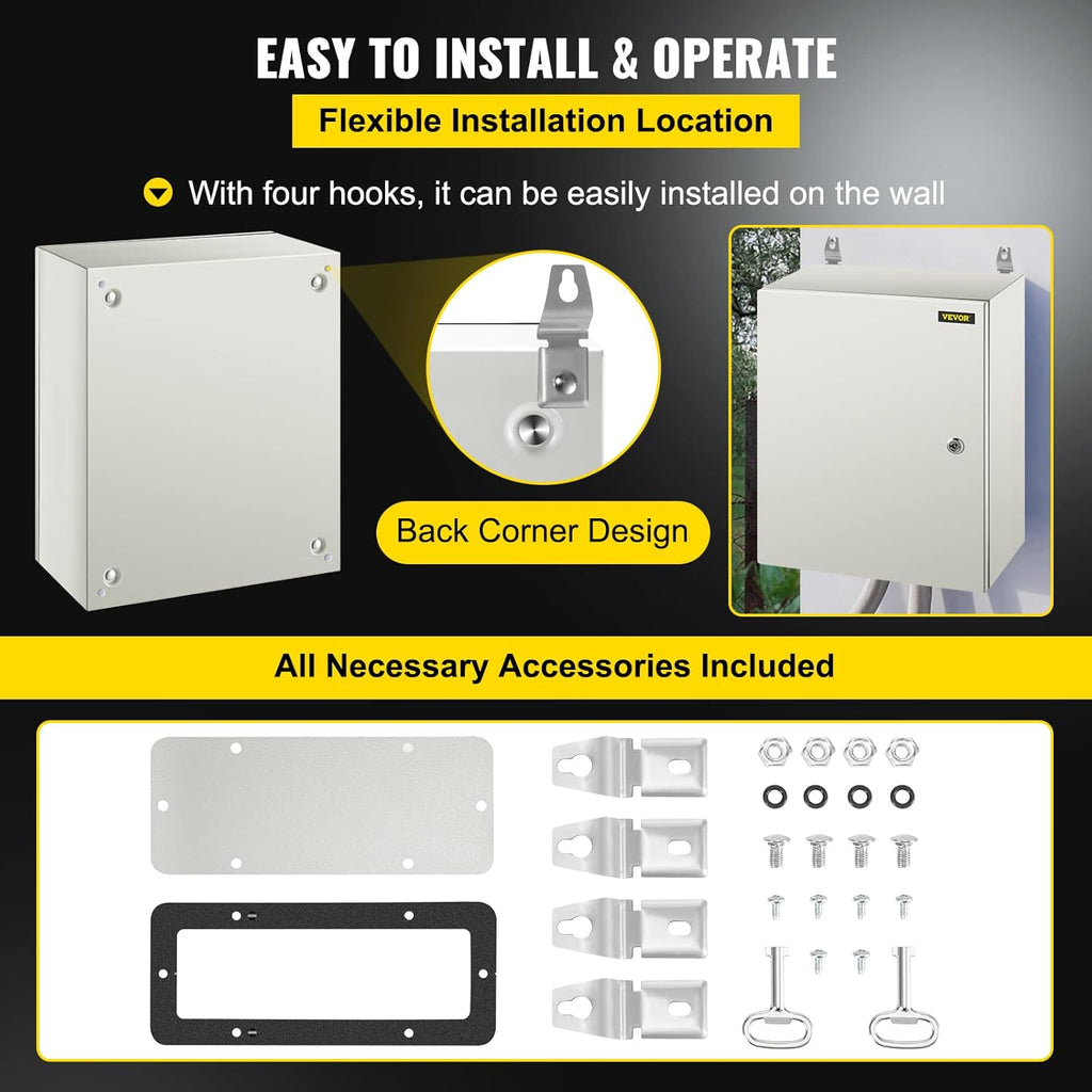 20 x 16 x 8'' NEMA 4X Steel Electrical Box with Mounting Plate G507