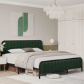 Velvet Beige Full Size Bed Frame with Metal Legs S247987