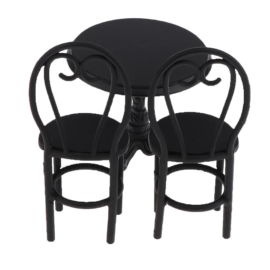 Miniature Round Table Chair Stool Dollhouse Furniture P658207