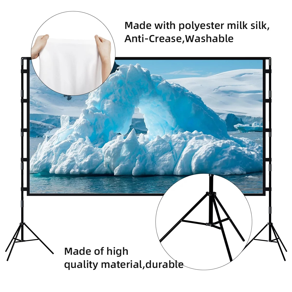120inch 16:9 4K Projector Screen with Stand and Carry Bag G998583