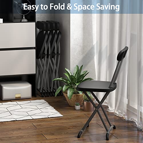 Black 400lbs Plastic Folding Chair Set with Steel Frame X52732