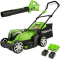 2 x 24V 17" Cordless Lawn Mower with 4.0Ah Batteries and Dual Port Rapid Charger G180037