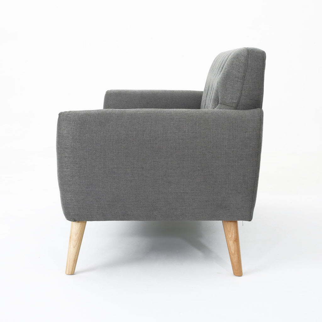 Dark Grey Tufted Fabric Sofa F827