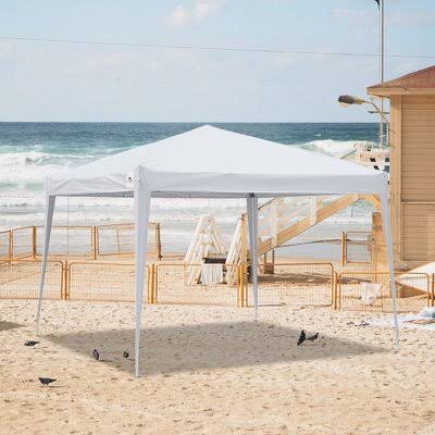 10 ft. W x 10 ft. D Steel Pop-Up Canopy Gray N777360