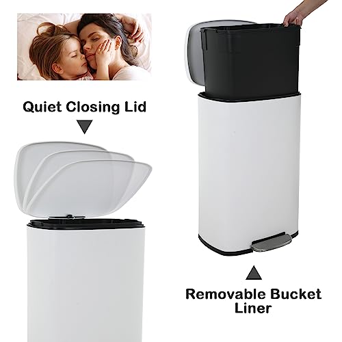 50 Liter Stainless Steel Trash Can with Lid and Foot Pedal Z704272