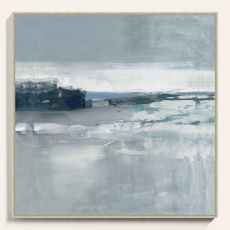 Blue Abstract Framed Canvas 30x22 I14196